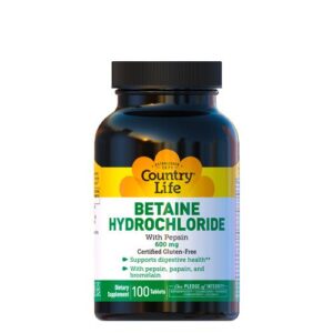 image Бетаїн гідрохлорид (Betaine Hydrochloride) 600мг 100 таблеток ТМ Кантрі Лайф / Country Life