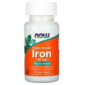 image Залізо Now Foods Double Strength Iron гелеві капсули 36мг №90