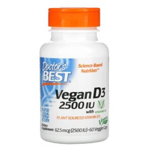 image Веганський Вітамін D3 (Vegan Vitamin D3) 2500IU Doctor's Best 60 гелевих капсул