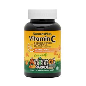 image Вітамін С для Дітей (Children's Vitamin C) Смак Апельсина Animal Parade Natures Plus 90 жувальних таблеток