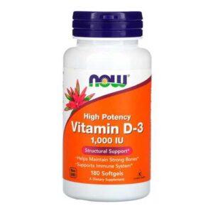 image Вітамін D-3 1000 МО Now Foods 180 м'яких капсул