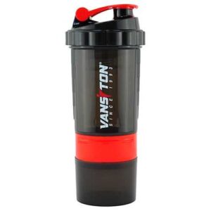 image Шейкер пластиковий 2 відділення чорний-червоний 500 мл ТМ Вансітон / Vansiton
