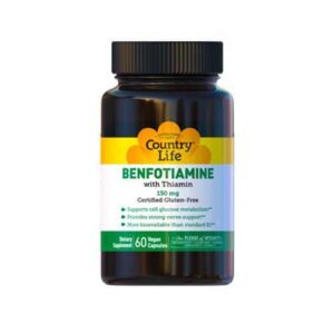 image Бенфотіамін з вітаміном В-1 (Benfotiamine) 150мг ТМ Кантрі Лайф / Country Life 60 капсул