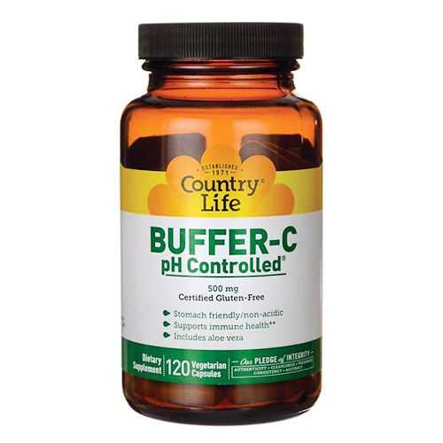 buffer-c-500x500 image Буфер вітамін С з контролем рН 120 капсул ТМ Кантрі Лайф / Country Life