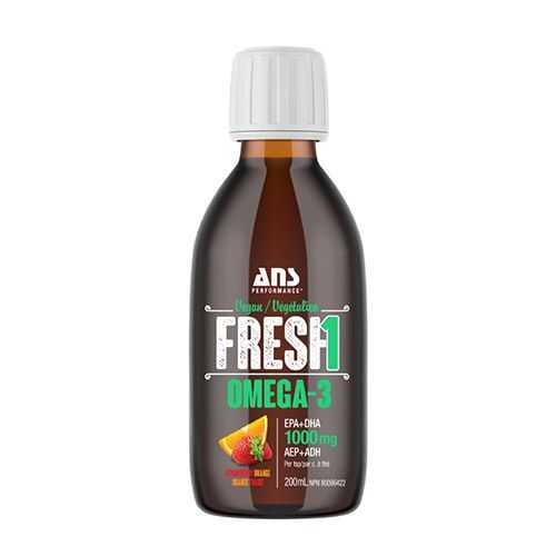 fresh1-500x500 image Вітаміни ANS Performance Fresh Веганська Омега-3 зі смаком полуниця-апельсин 200 мл