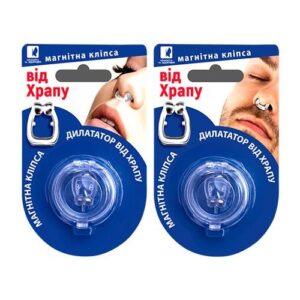 "Magnetic dilator clip for snoring, container"