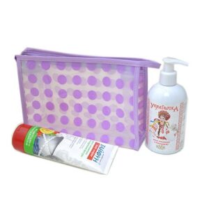 "Transparent polka dot cosmetics pouch 23x15x8"