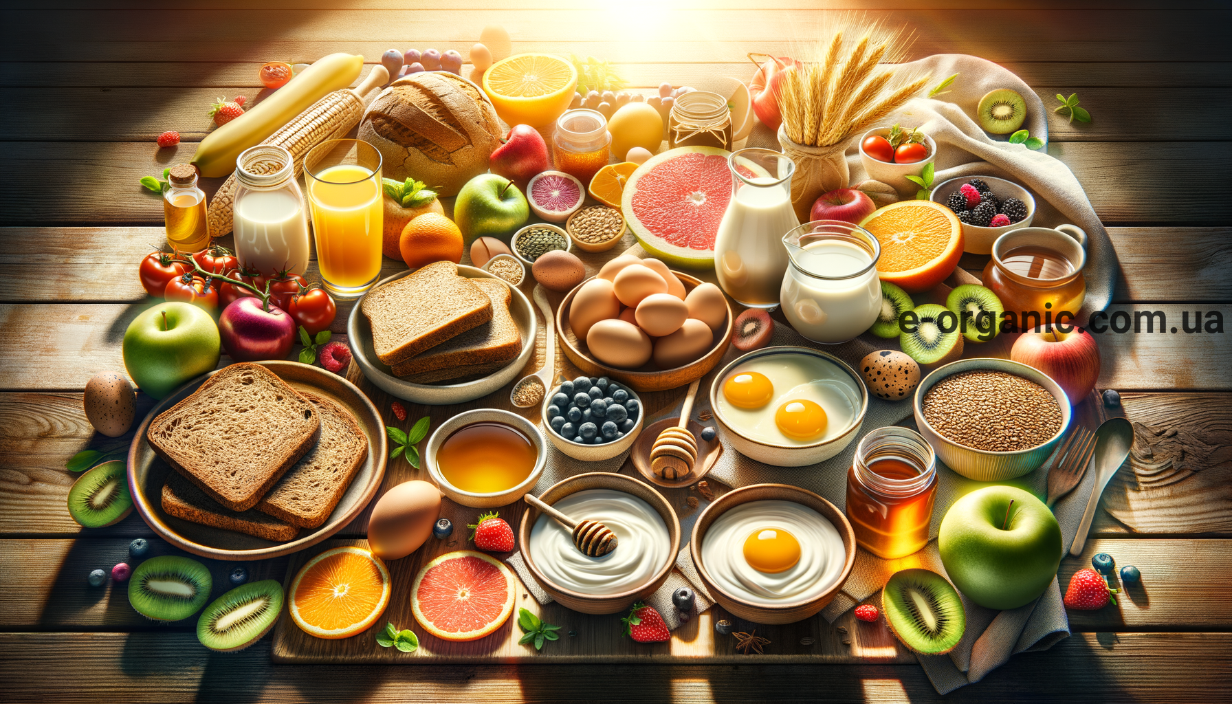 Локальні продукти для сніданку на столі