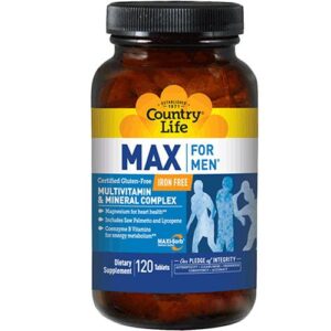 "Country Life Max For Men vitamins and minerals"