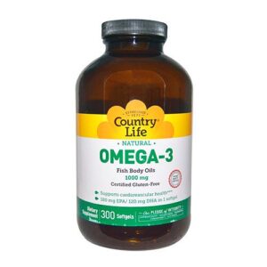 image Вітаміни Omega-3 (Омега-3 риб'ячий жир) 1000 мг 300 капсул ТМ Кантрі Лайф / Country Life