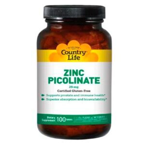 Zinc Picolinate Tablets 25 mg Country Life