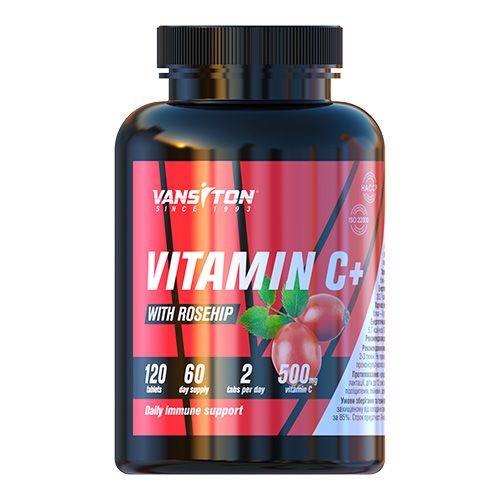 vansiton-vitamin-c-180x70-4820106591303-500x500 image Вітамін С з шипшиною 120 таблеток ТМ Вансітон / Vansiton