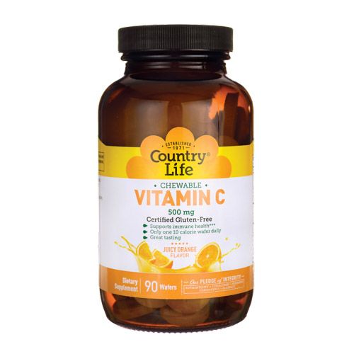vitamin-c-500-500x500 image Вітамін С 500 мг 90 жувальних пастилок ТМ Кантрі Лайф / Country Life