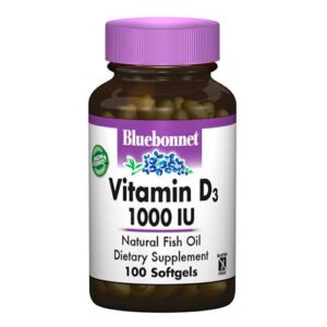 image Вітамін D3 1000 IU Bluebonnet Nutrition 100 желатинових капсул
