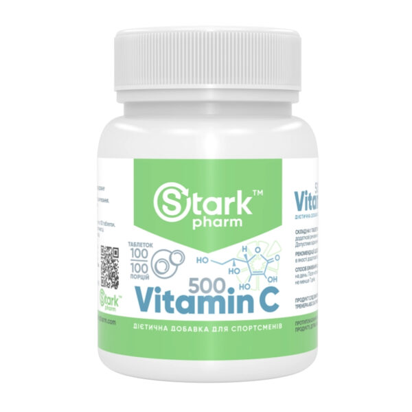 "Stark Vitamin-C 500mg - 100tabs supplement packaging."