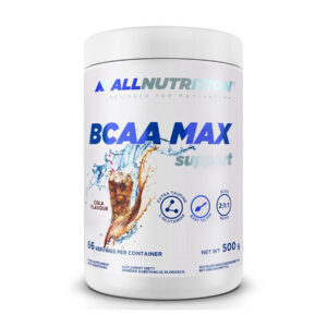 "BCAA Max Support - 500g Passion Fruit container."