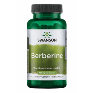 "Berberine 400mg - 60 cap supplement bottle."
