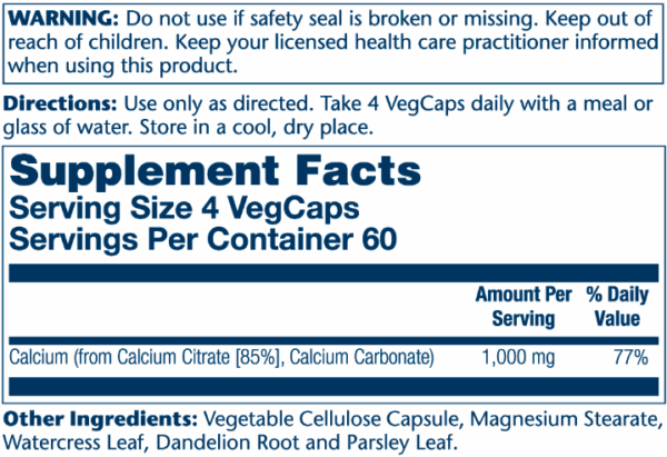 "Calcium Citrate 1000mg - 240 веганських капсул"