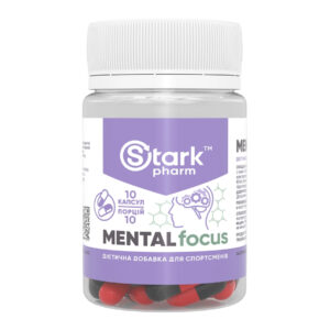 Alt text: "Stark Mental Focus - 10 caps for concentration."