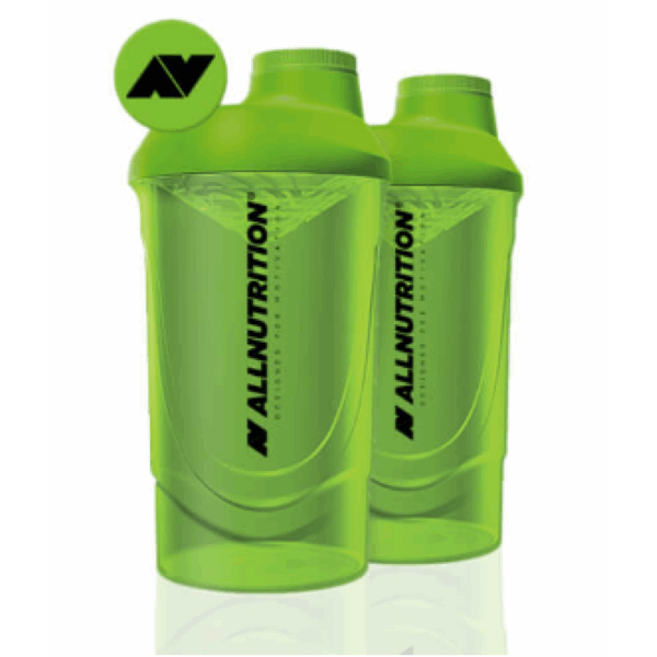 "Shaker - 600ml Grass Green 2LOGO design."