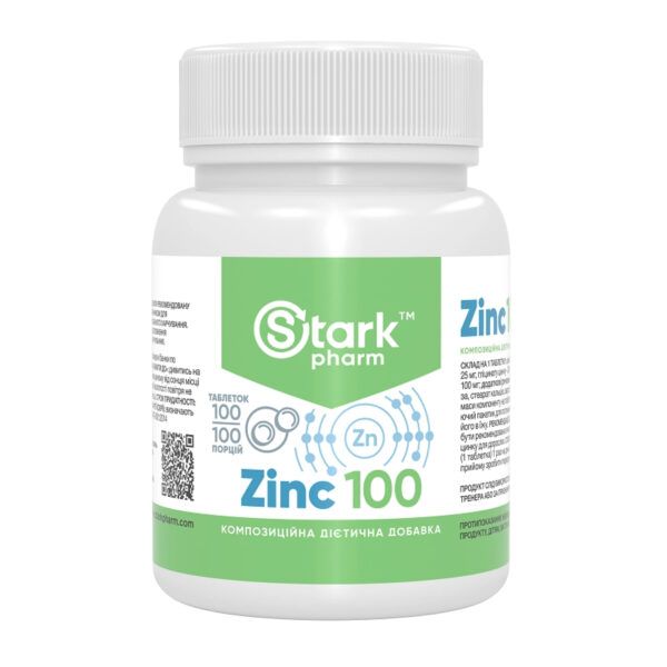 "Stark Zinc 100mg - 100tabs packaging image."