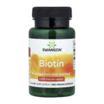 "Biotin 5000mcg - 100 caps supplement bottle"