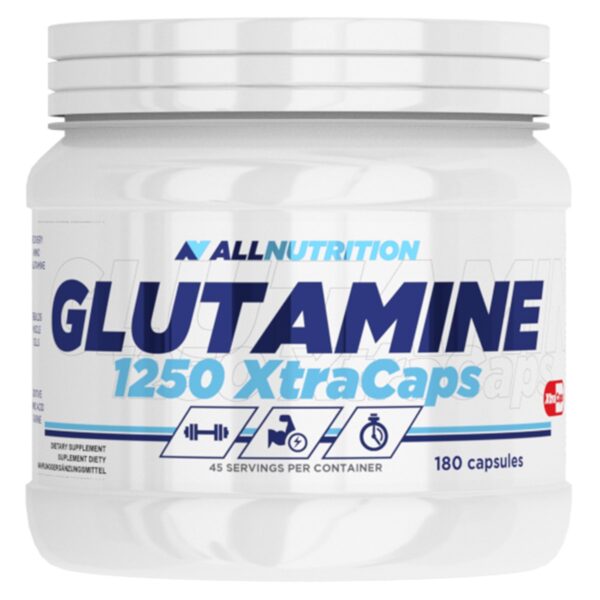 "Glutamine 1250 Xtracaps - 180 caps packaging"