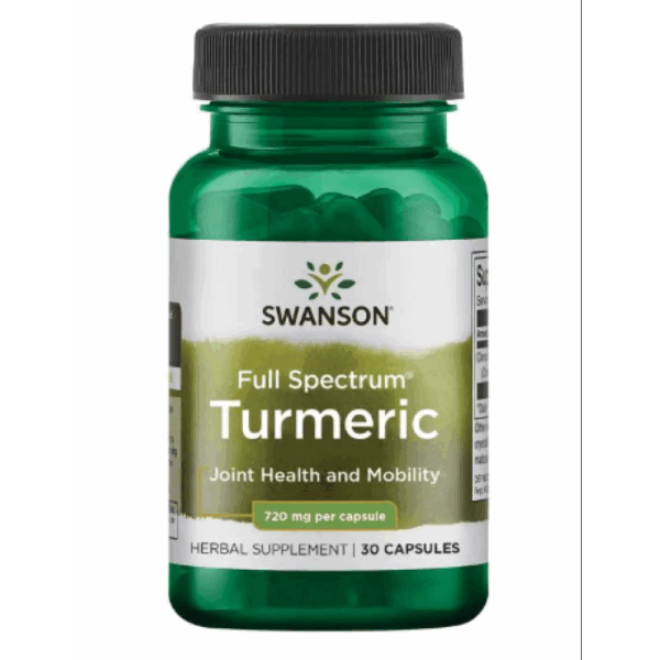 "Turmeric 720mg - 30cap supplement packaging"