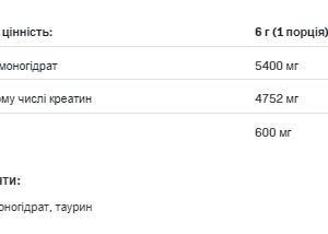 "Creatine Muscle Max - 250g для тренувань"