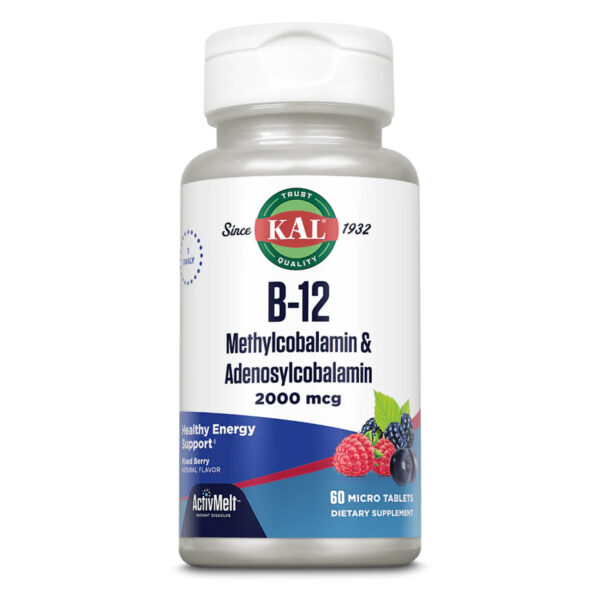 "B-12 Methylcobalamin and Adenosylcobalamin 2000mcg tablets"
