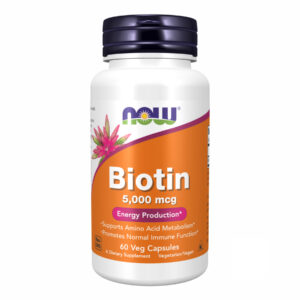 "BIOTIN 5000mcg - 60 vcaps supplement bottle"