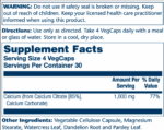 "Calcium Citrate 1000mg - 120 vcaps packaging"