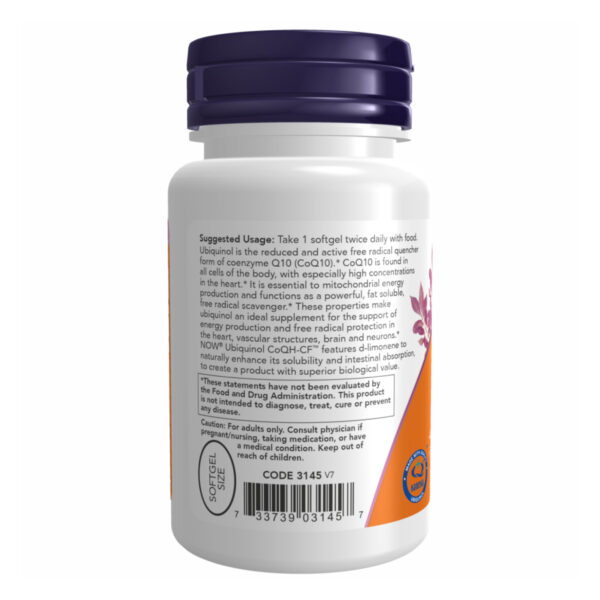 "CoQH-CF Ubiquinol - 60 sgels packaging"