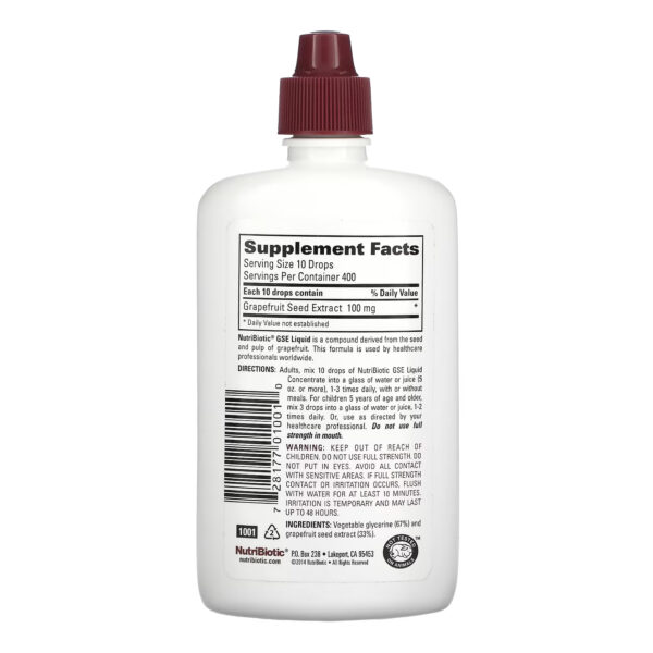 "GSE Liquid Concentrate - 118 ml bottle."