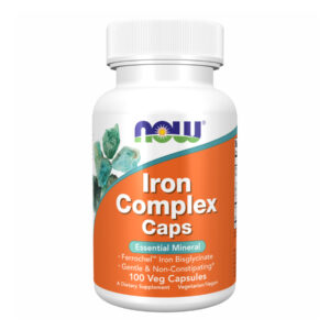 "Iron Complex - 100 vcaps supplement bottle."