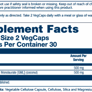 L-Lysine Monolaurin 1:1 - 60 vcaps package.