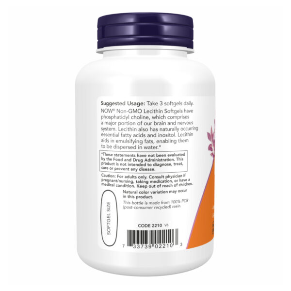 Lecithin 1200mg - 100 Sgels capsules pack.