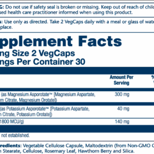 "Magnesium & Potassium Asporotate - 60 vcaps packaging"