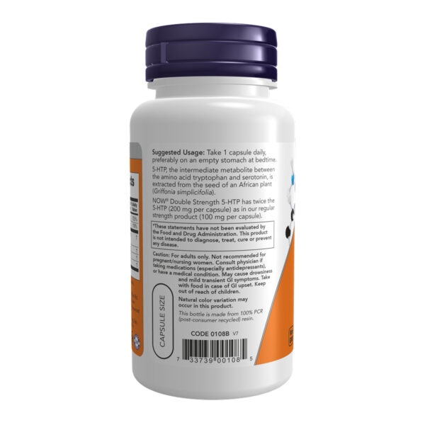 "5-HTP 200mg - 120 vcaps supplement bottle."