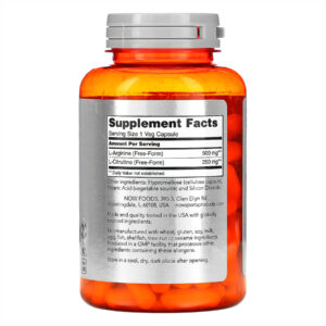 "Arginine 500mg Citruline 250mg - 120 vcaps"