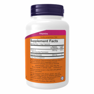 Ascorbyl Palmitate 500 mg - 100 vcaps packaging.