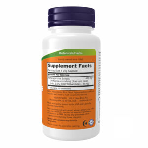 "Ashwagandha 450 mg - 90 vcaps bottle"