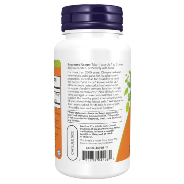 Astragalus Extract 500mg - 90vcaps bottle image.