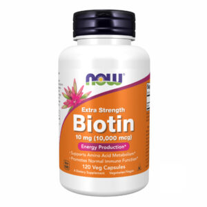 "BIOTIN 10mg (10,000mcg) - 120 vcaps packaging"