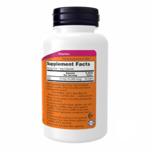 "BIOTIN 10mg (10,000mcg) - 120 vcaps bottle"
