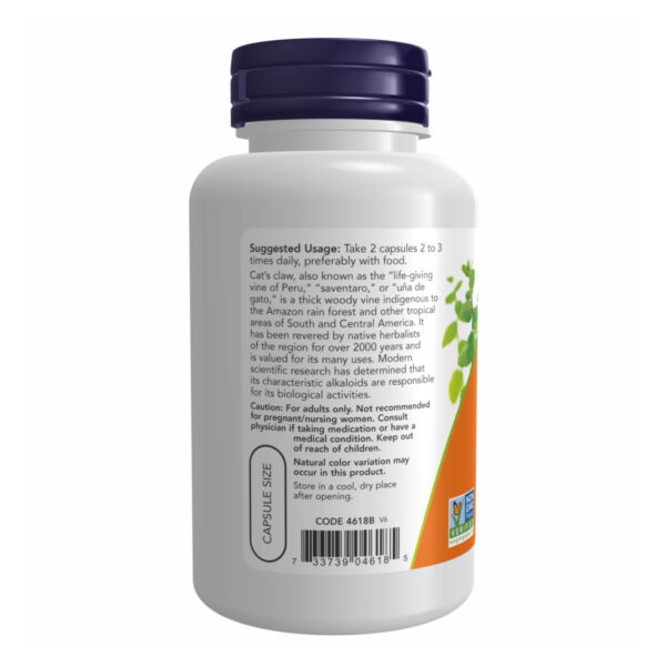 Cat's Claw 500mg - 100 vcaps bottle.