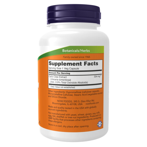 "Cat's Claw Extract - 120 vcaps packaging"