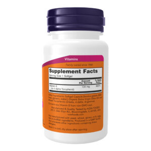 "E-200 Mixed Tocopherols - 100 sgels bottle."