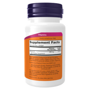 "E-400 Mixed Tocopherols - 100 sgels packaging."