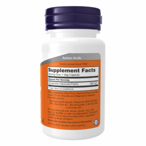 Glutathione 250mg - 60 vcaps supplement bottle.